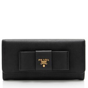 Prada Saffiano Bow Continental Wallet